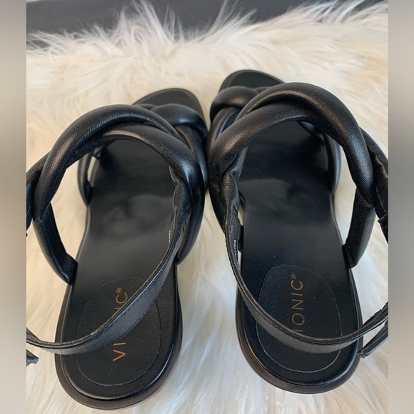 Vionic Black Sandals with Ankle Straps and Braided Design - Picture 6 of 10